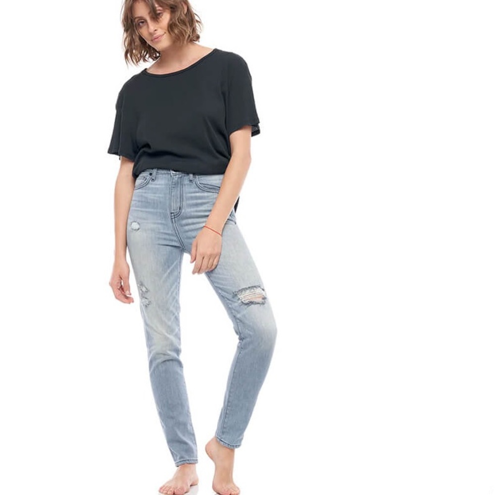 Free‎ People x Sandrine Rose High Waisted Skinny Jeans, Sz 29, NWT in Light Blue